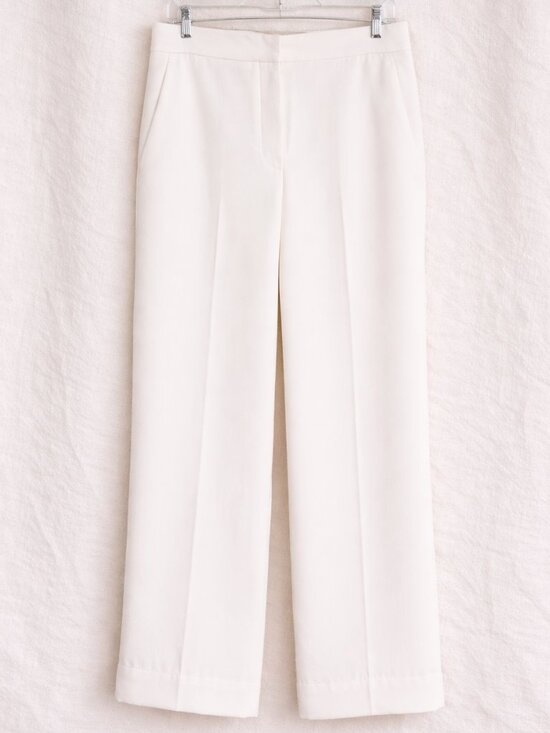 Aritzia The Limitless Pant Crepette Wide Leg High Rise Light Birch Size 12 - Picture 3 of 8